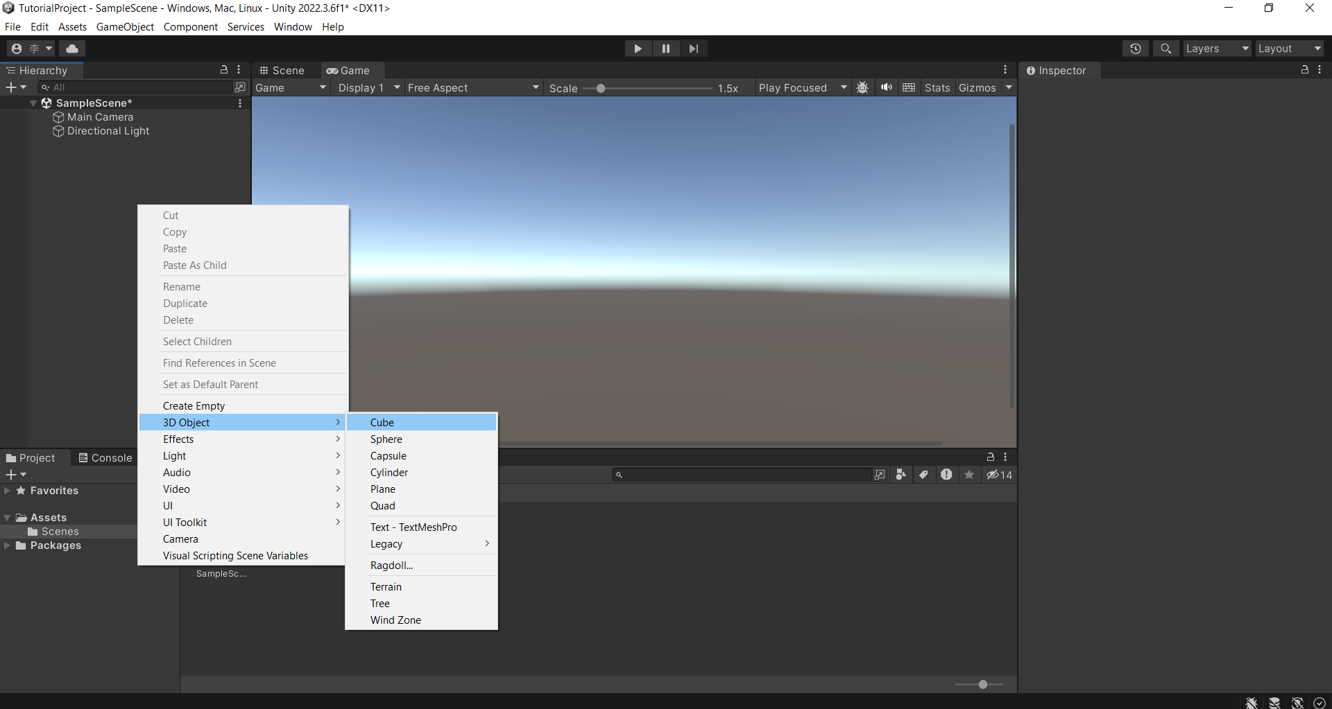 Add Game Object